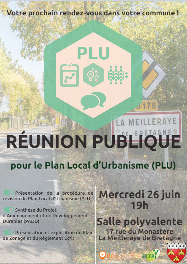 REUNION PUBLIQUE LE MERCREDI  26 JUIN à 19h salle polyvalente