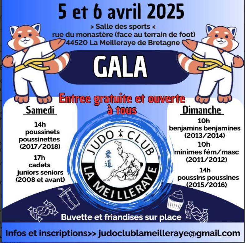 GALA JUDO 5, 6 avril 2025 espace sportif 