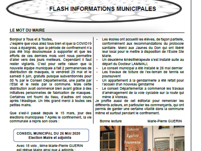 Flash infos juin 2020