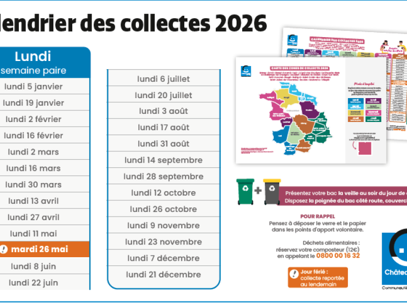 Calendrier des collecte 2026