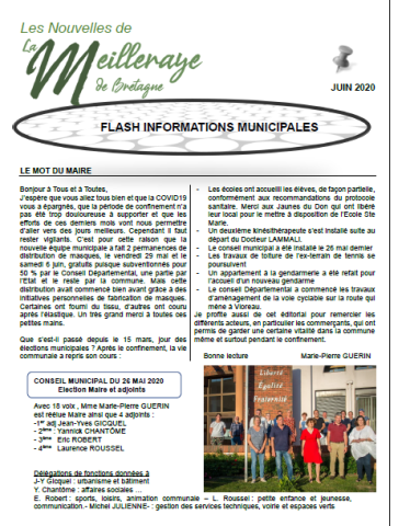 Flash infos juin 2020