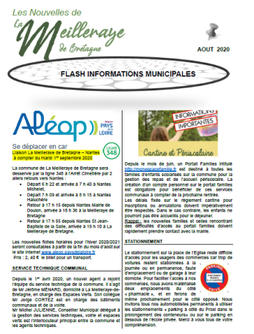 Flash infos août 2020